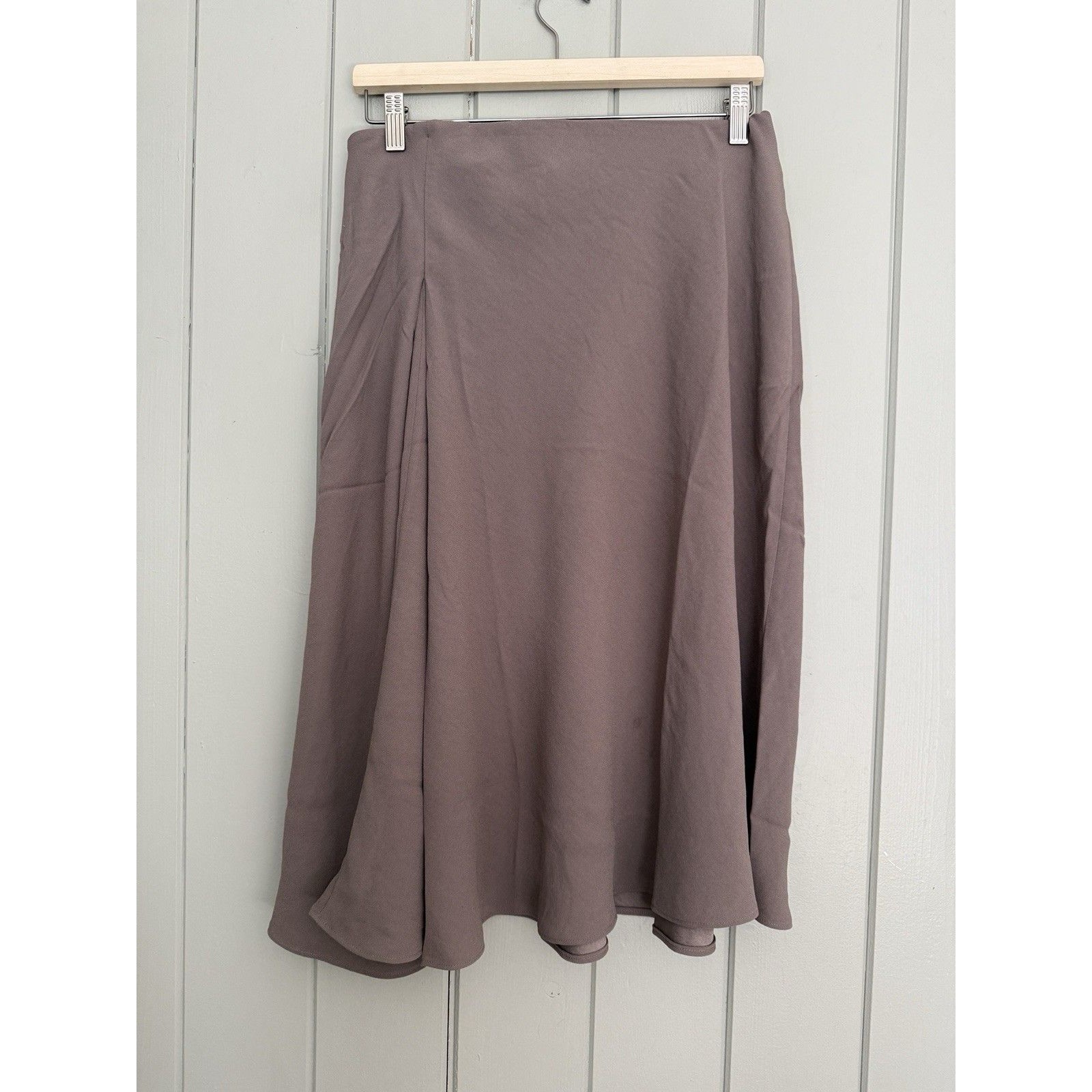 Nwt Spanx Carefree Crepe Asymmetrical Skirt M Medium Satin Drape Smoke Gray New